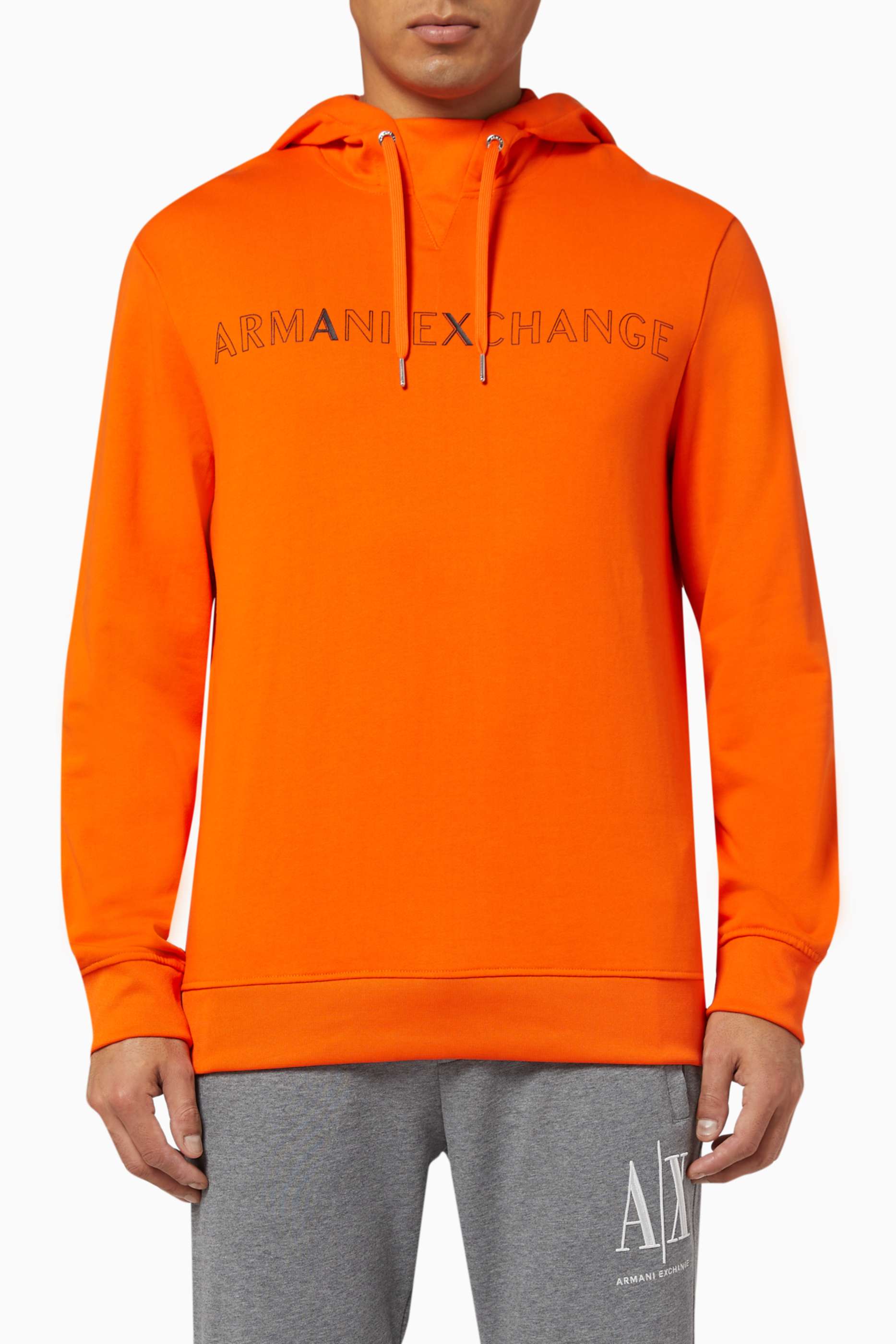 orange armani exchange hoodie